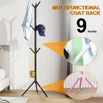 Piso de metal em pé roupas rack árvore ramo forma cabide rack luxo moderno chapéu cabide suporte chão roupas rack armazenamento