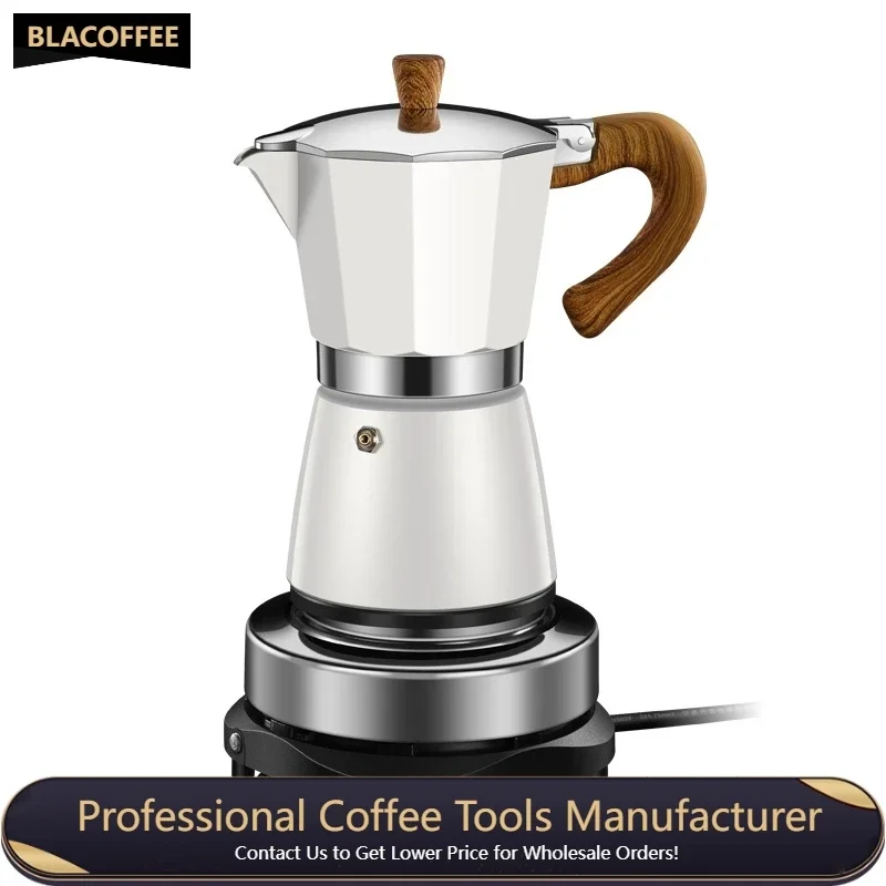 Coffee Pot Food Grade Aluminum Alloy Thickened Coffeemaking Equipment Italian Style Durable Octagonal Coffeeware