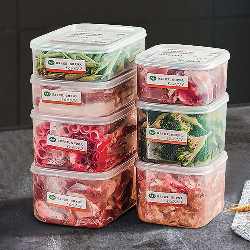 1Pc scatola di conservazione degli alimenti trasparente frigorifero carne congelata verdura scatola di conservazione degli alimenti da cucina organizzatore di conservazione sigillato per alimenti