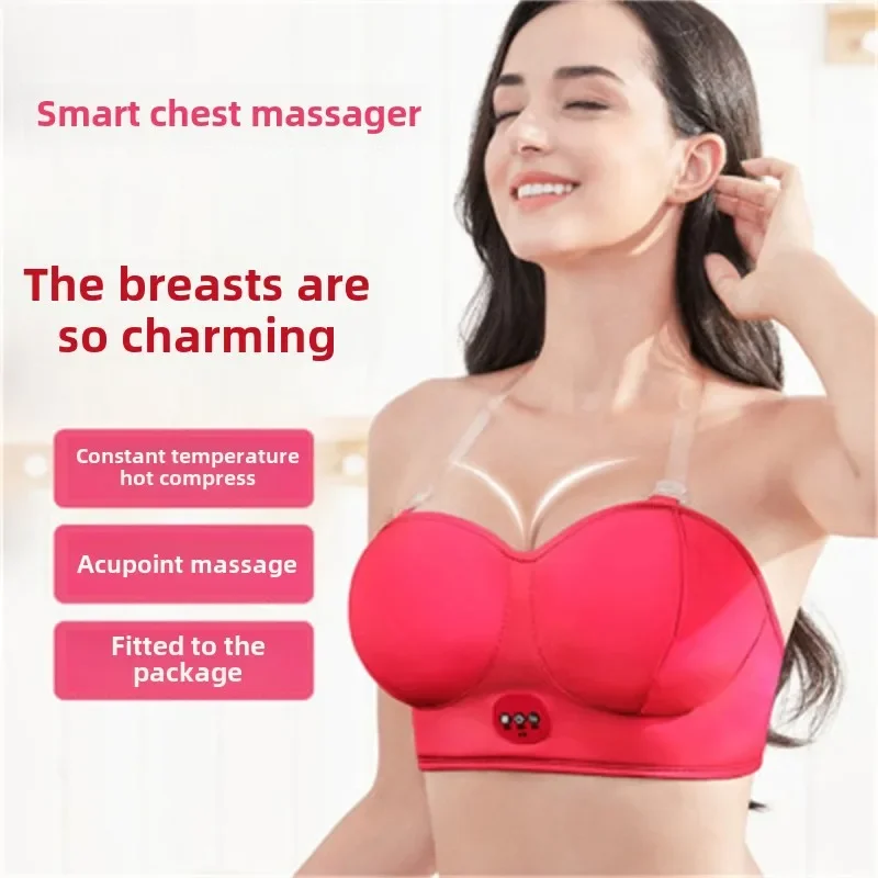 Breast massager, hot compress, vibration, breast enhancement, breast massager, bra heating, acupoint heating