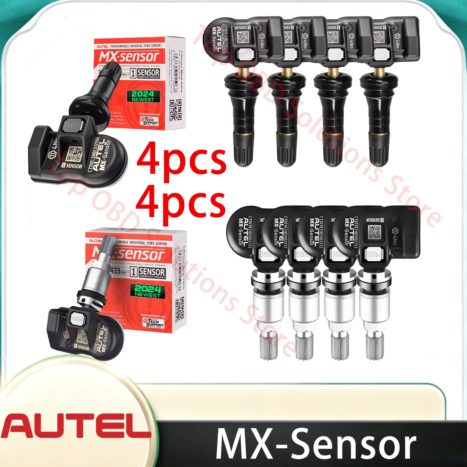 1pc/4pc Autel MX Sensor 315MHz 433MHz 2in1 Clone-able Programming Sensors For TS501 TS508 Tire Pressure Monitoring Car Tool