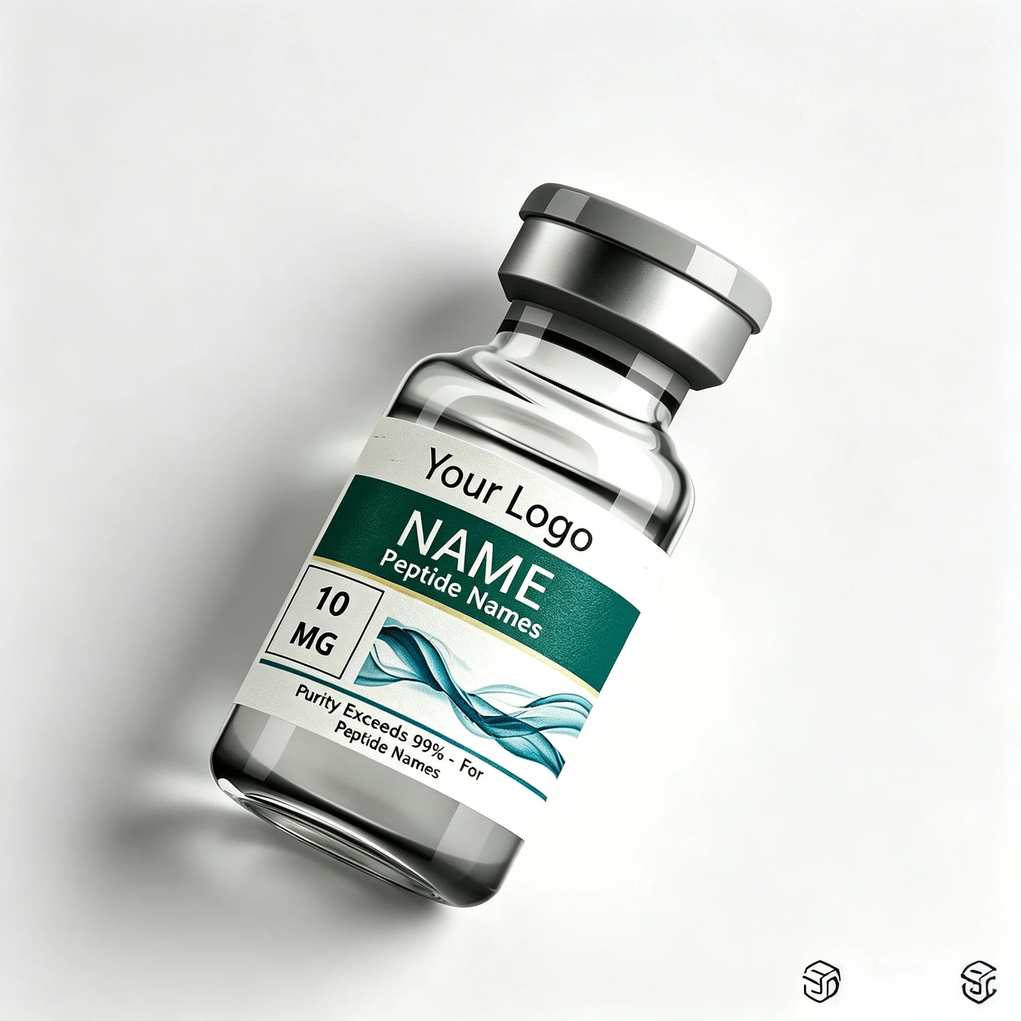 Custom Precision Printed Peptide Vial Self Adhesive Labels,Waterproof & High Temp Resistant Stickers for Injectable Supplement