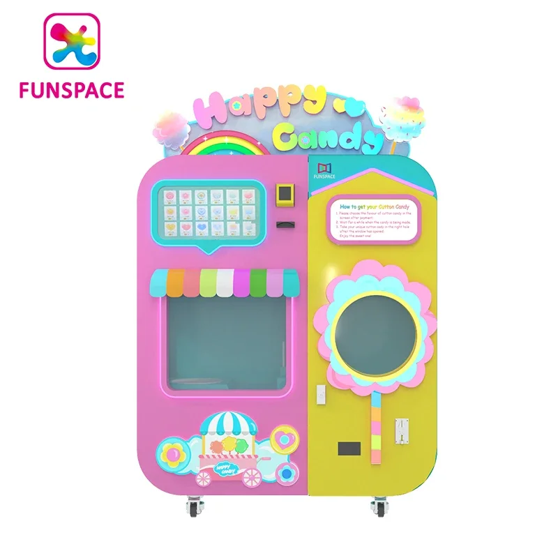 Funspace Cotton Candy Machine Floss Vending Machine automatic Robot Electric Sugar Cotton Floss Candy Machine with bill accept