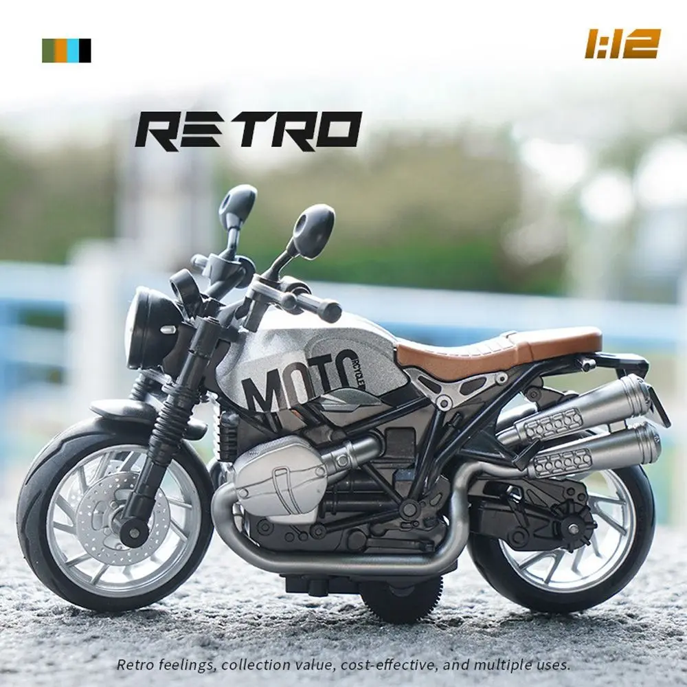 Juguete para niños, modelo de motocicleta con sonido y luz, vehículo de aleación de Metal, motocicleta de juguete 1:12, motocicleta fundida extraíble para niños