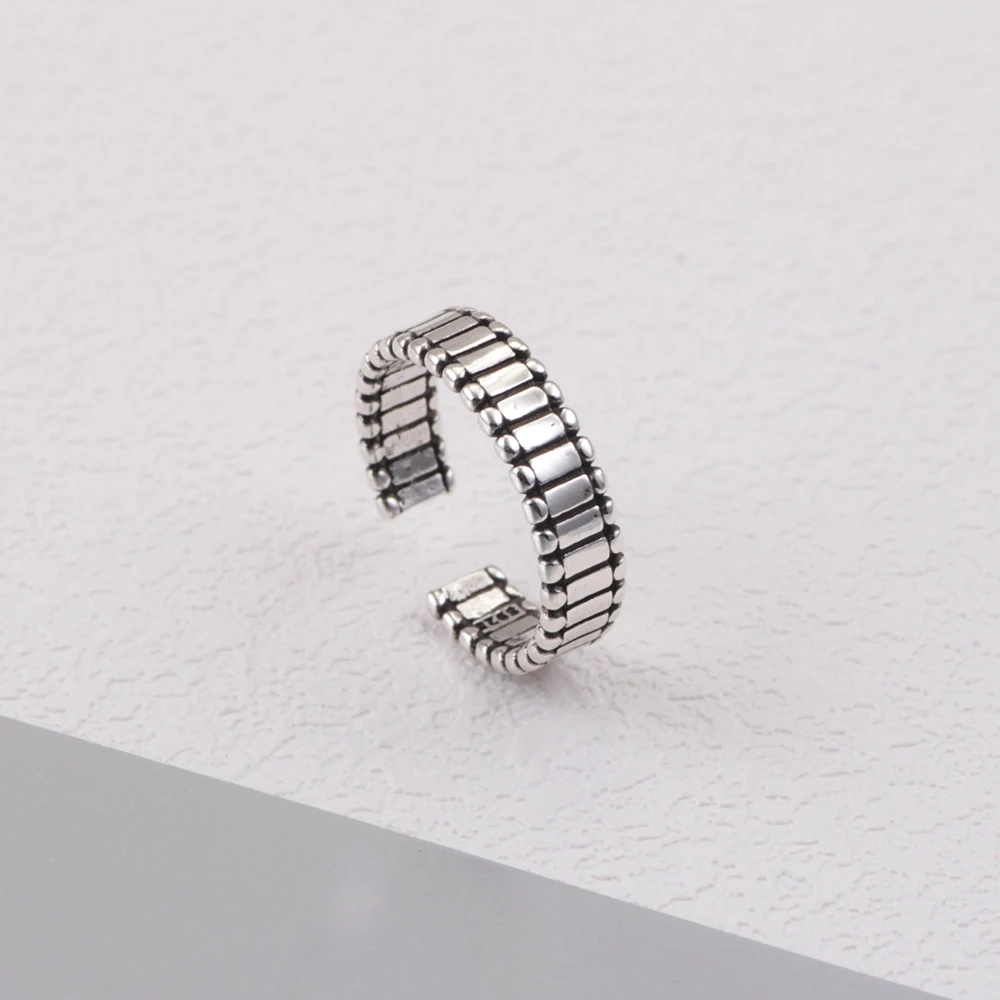 

Простое кольцо из стерлингового серебра 925 пробы неправильной формы, сладкое и прохладное открытие, модные и модные украшения, подходящие для женщин и мужчин