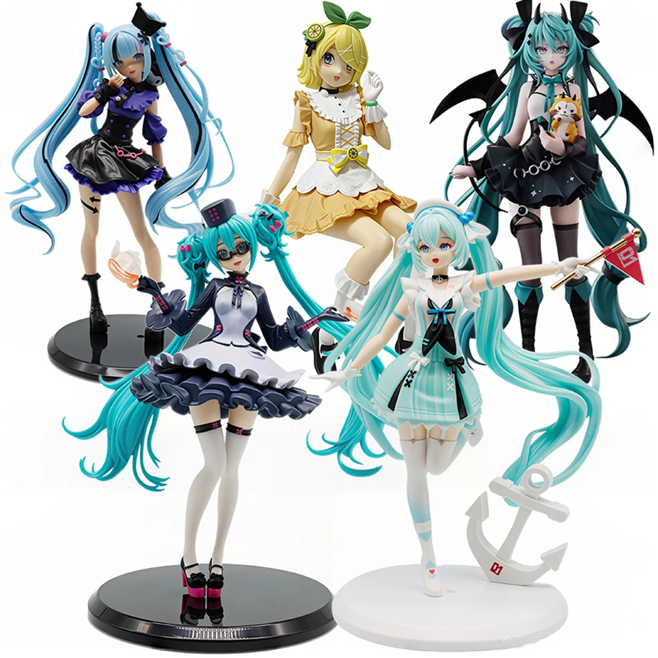 Anime Hatsune Miku 22CM Kuromi Hatsune Actionfigur Modell Spielzeug Niedliches Action-Modell PVC Sammlerstück Desktop-Zubehör Geschenk