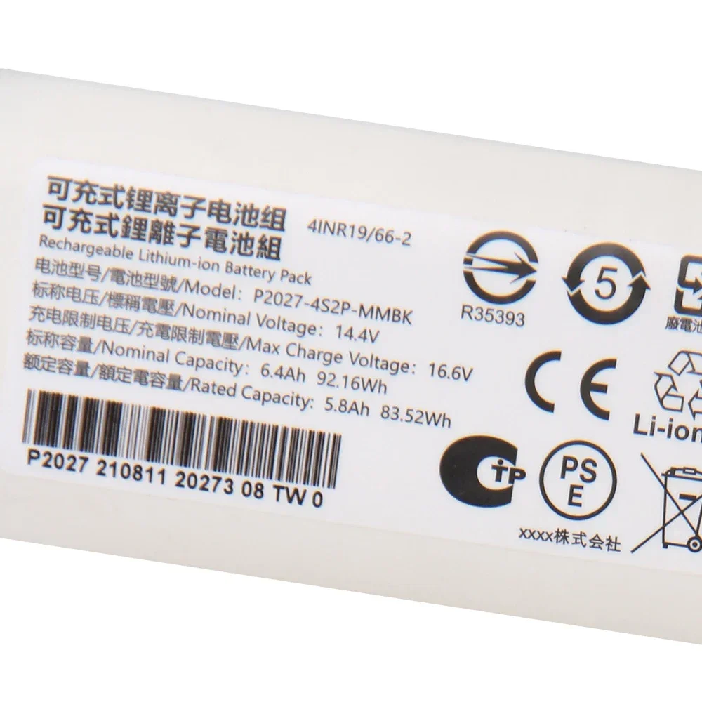 استبدال البطارية P2027-4S2P-MMBK ل Xiaomi Mijia W10s W10pro STYTJ06ZHM التنظيف الذاتي Dreame روبوت فراغ الممسحة برو الأنظف