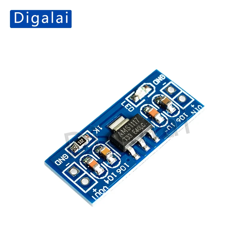 AMS1117‑3.3V DC‑DC Power Supply Module 5V Input To 3.3V Output Voltage Regulator Board Without Soldered Pin Header For Arduino