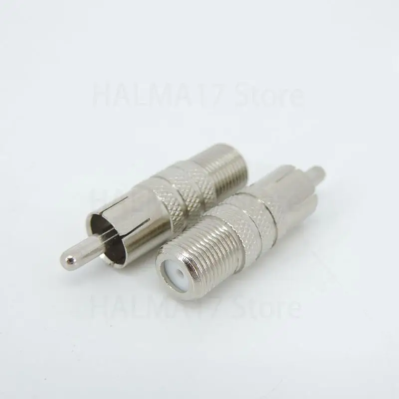 Connecteur type F mâle femelle vers RCA mâle 600, adaptateur RF argent, convertisseur coaxial J17, 5 pièces, 10 pièces