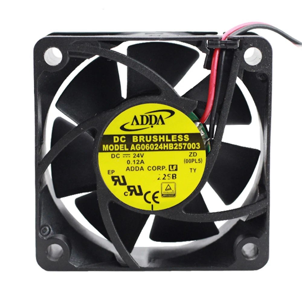 6025 DC24V 606025mm Axial Cooling Fan ADDA AG06024HB257003 6CM High Airflow Low Noise Inverter Power Supply Cabinet Ventilation