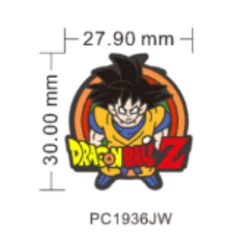 5개 만화 PVC 드래곤볼 손오공 포컬 비즈 DIY 팔찌 목걸이 발찌 펜 열쇠고리 배지 릴 액세서리