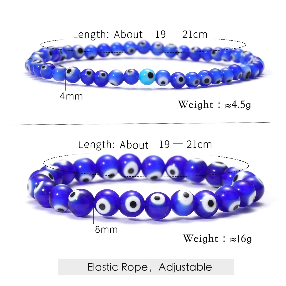 Classic Turkey Lucky Evil Eye Men\'s Bracelet Women\'s Blue Evil Eye Natural Stone Bead Bracelet Handmade Glamour Jewelry
