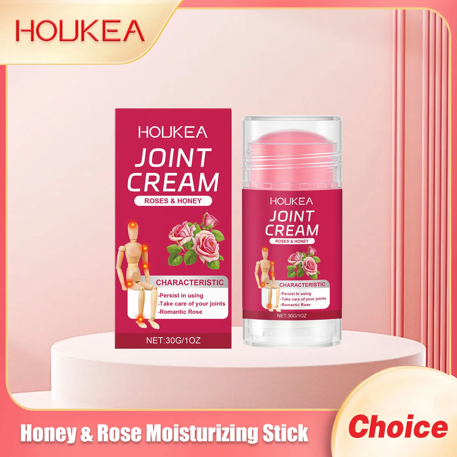 

HOUKEA Honey Rose Body Moisturizing Balm Stick Keep Brighten Nourish Firming Hydrating Dryness Improve Dull Leg Skin Care Cream