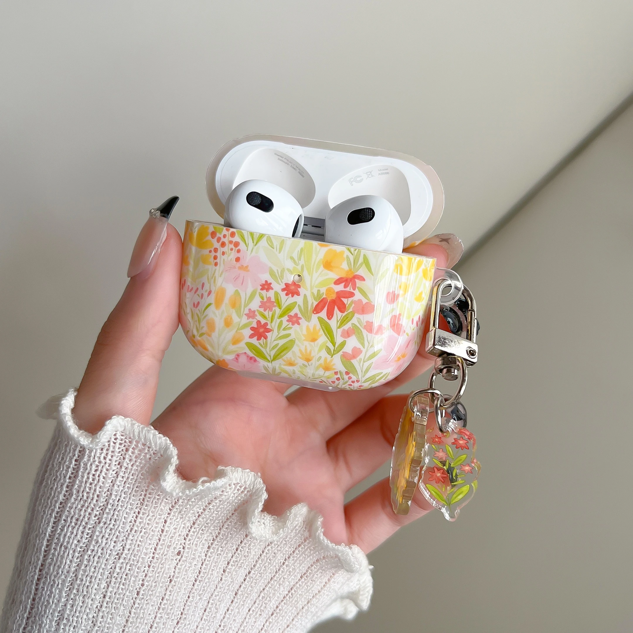 glamorous floral pattern case for the AirPods1/2 AirPods3 AirPods pro and pro2 TPU headphone covers
