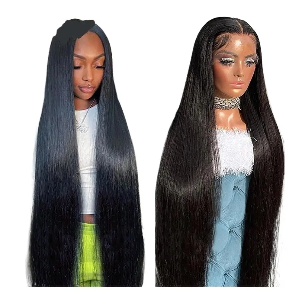 4X4 Lace Closure Wig 30 32 Inch Brazilian Bone Straight 13x4 13x6 Transparent Lace Front Human Hair Wigs 360 Lace Frontal Wig