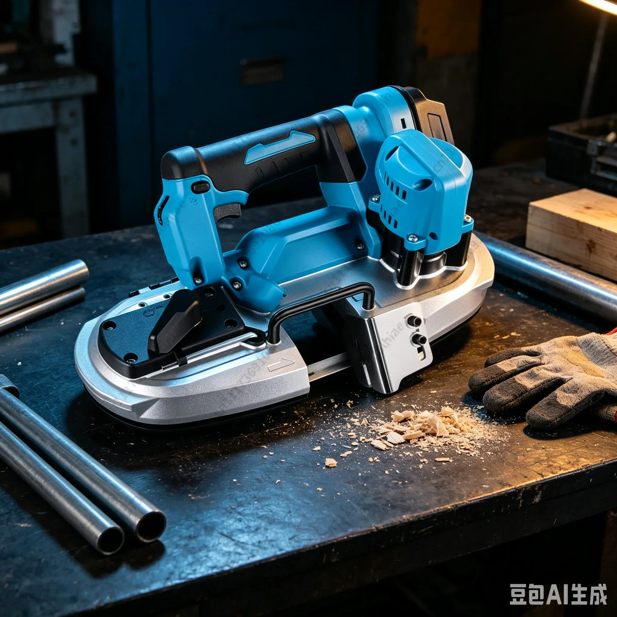 Power Saw, Multifunctional Mobile Tool for Metal Wood Cutting21V Lithium Brushless Band Saw, Wireless Handheld Lightweight