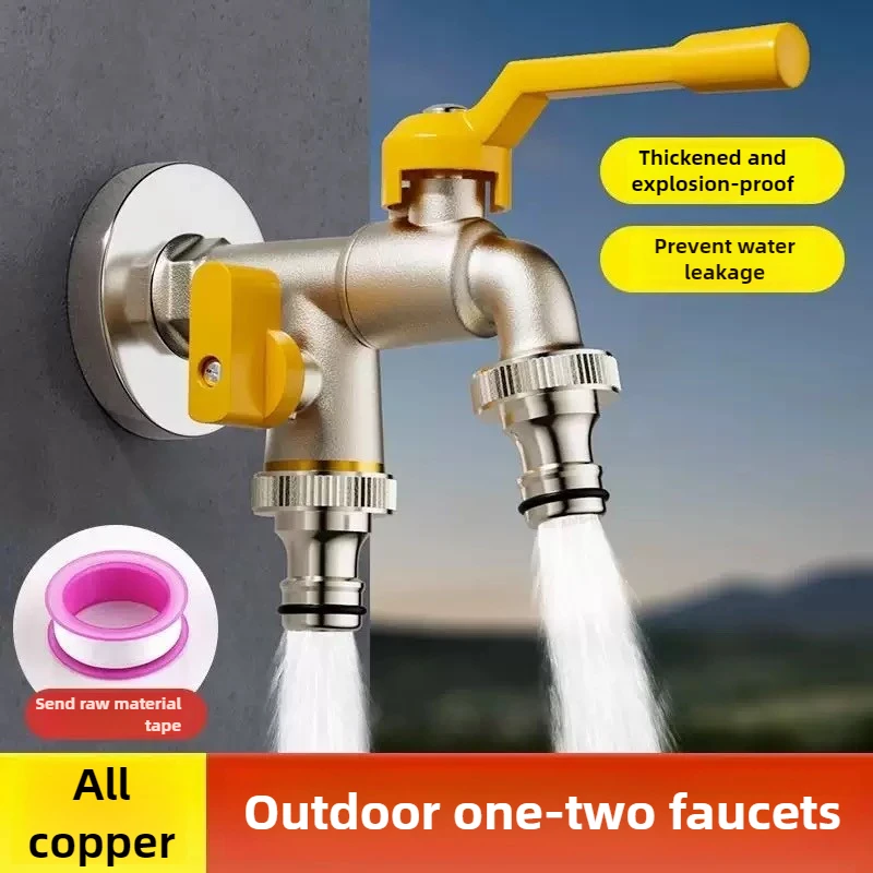 

Garden Lever Tap Valve Faucet Water Ball Valve With Connector Double / One Outlet Frost-proof For IBC Water Tank Hose