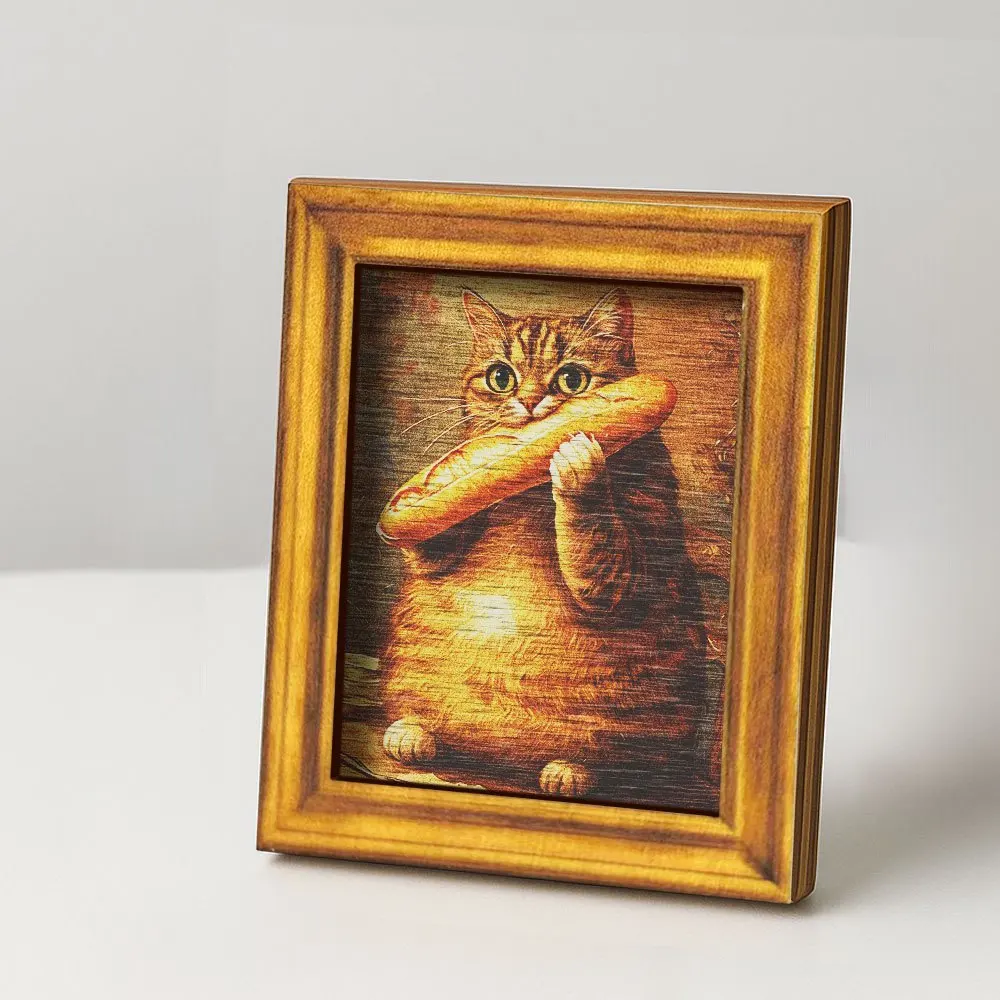 1 Hakimi Bread Cat Fridge Magnet, Wooden Mini Decorative Painting, Cute Cat Magnet, Kitchen Home Decor, Fun Gift