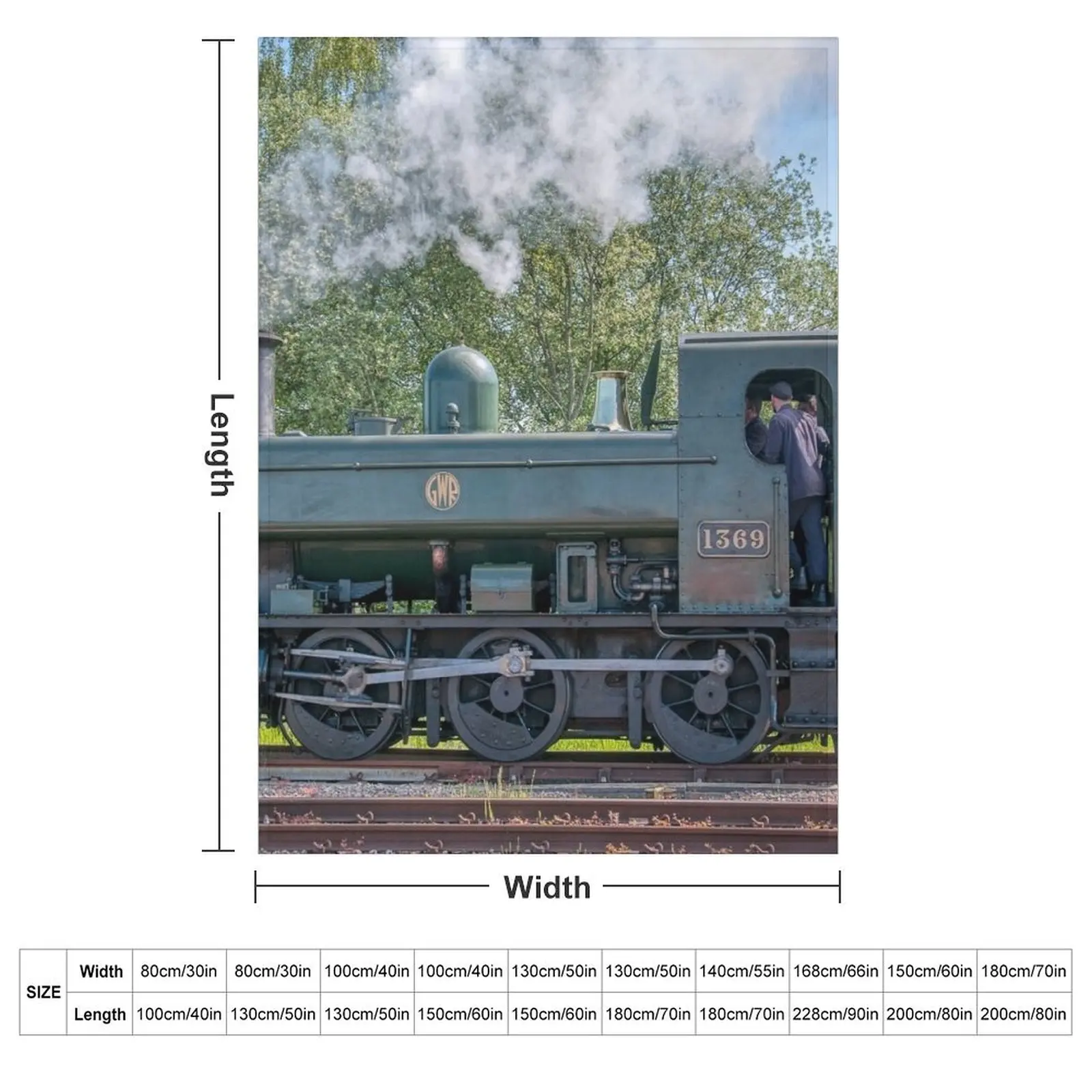 GWR Pannier Locomotive 1369 Throw Blanket couch cozy soft plush fuzzy picnic outdoor blanket