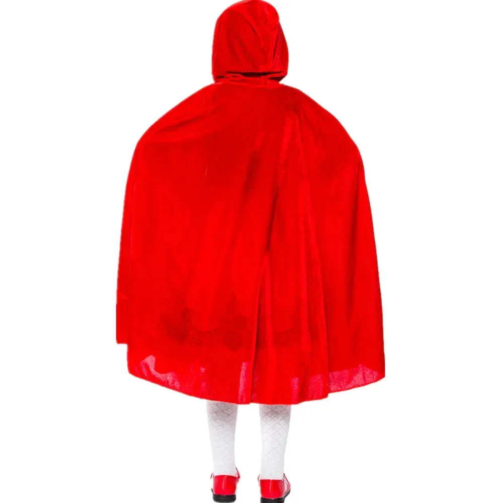 Halloween Girls Fairy Tales Sexy Maid Costume Kids Cosplay Little Red Riding Hood Fancy Dress
