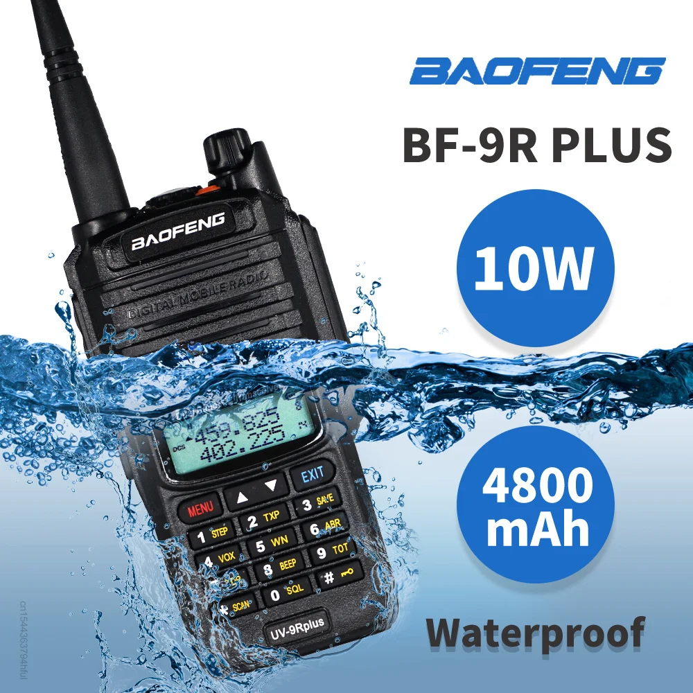 High Power Walkie-talkie Baofeng UV-9R Plus Waterproof IP68 VHF UHF Two Way Radio UV9R Plus Portable Ham CB Radio for Hunting