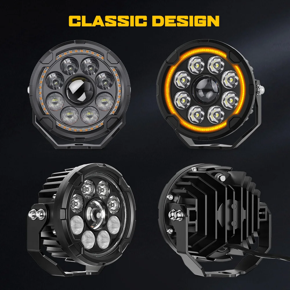 High Low Beam Motor Lights Amber Yellow DRL GR Motorcycle Aux External Spotlight for   GS