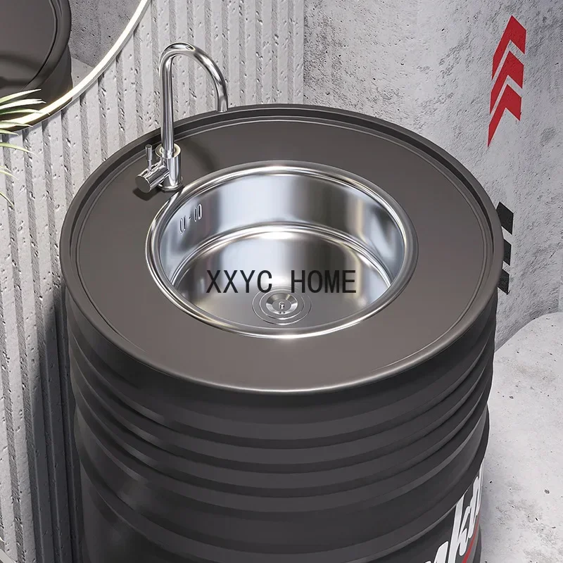 Bacia de lavagem de celebridades da Internet do tambor de óleo do estilo industrial ferro forjado