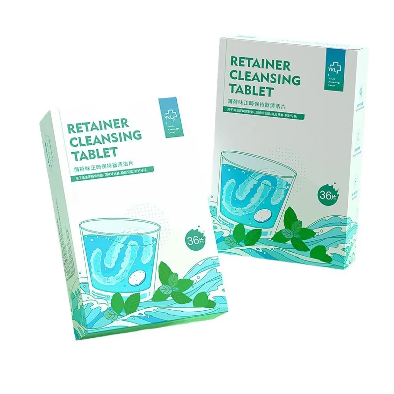 36Pcs 틀니 리테이너 청소 정제 치열 교정기 리테이너 클렌징 정제 나쁜 냄새 얼룩 치과 구강 관리 도구