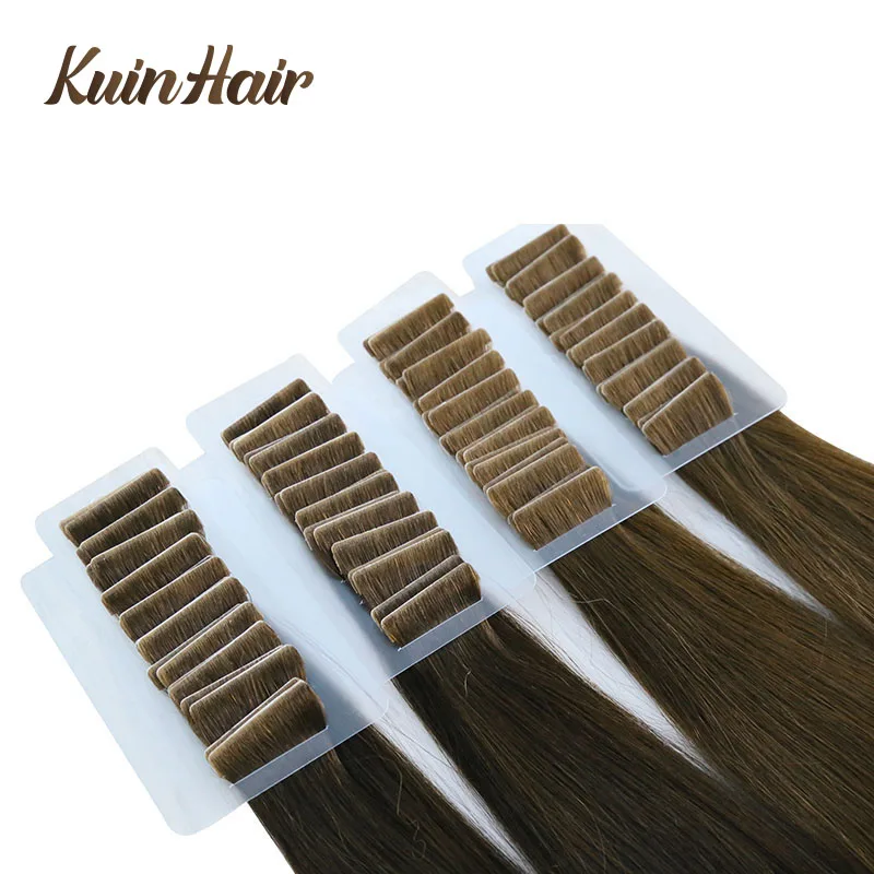 Injectione-Extensions de cheveux à ruban invisible, cheveux humains raides, peau vierge brésilienne PU, extensions de cheveux à ruban adhésif, vrais cheveux naturels