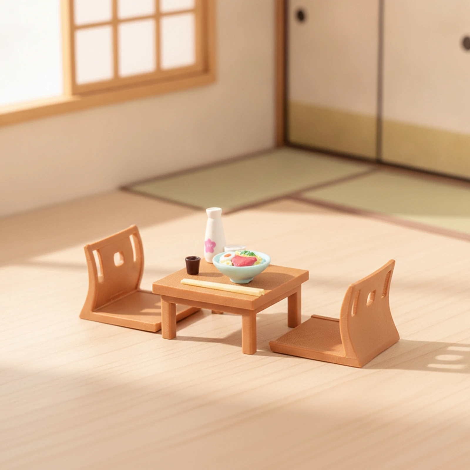 Miniature Low Table Japanese-Style Dollhouse Table Furniture Smooth Ornament Compact for Hobbyists, Diorama