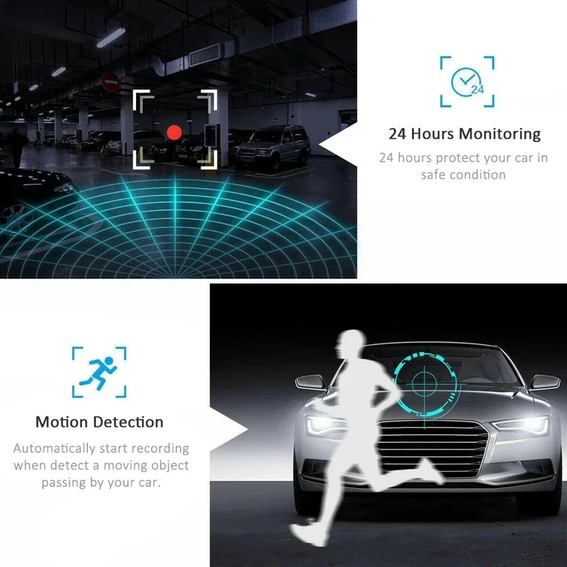 B-M 4 Inch Screen HD 1080P Dash Cam Car DVR Driving Recorder Camera Parking Car Monitor IR Night Vision With Rearview Camera