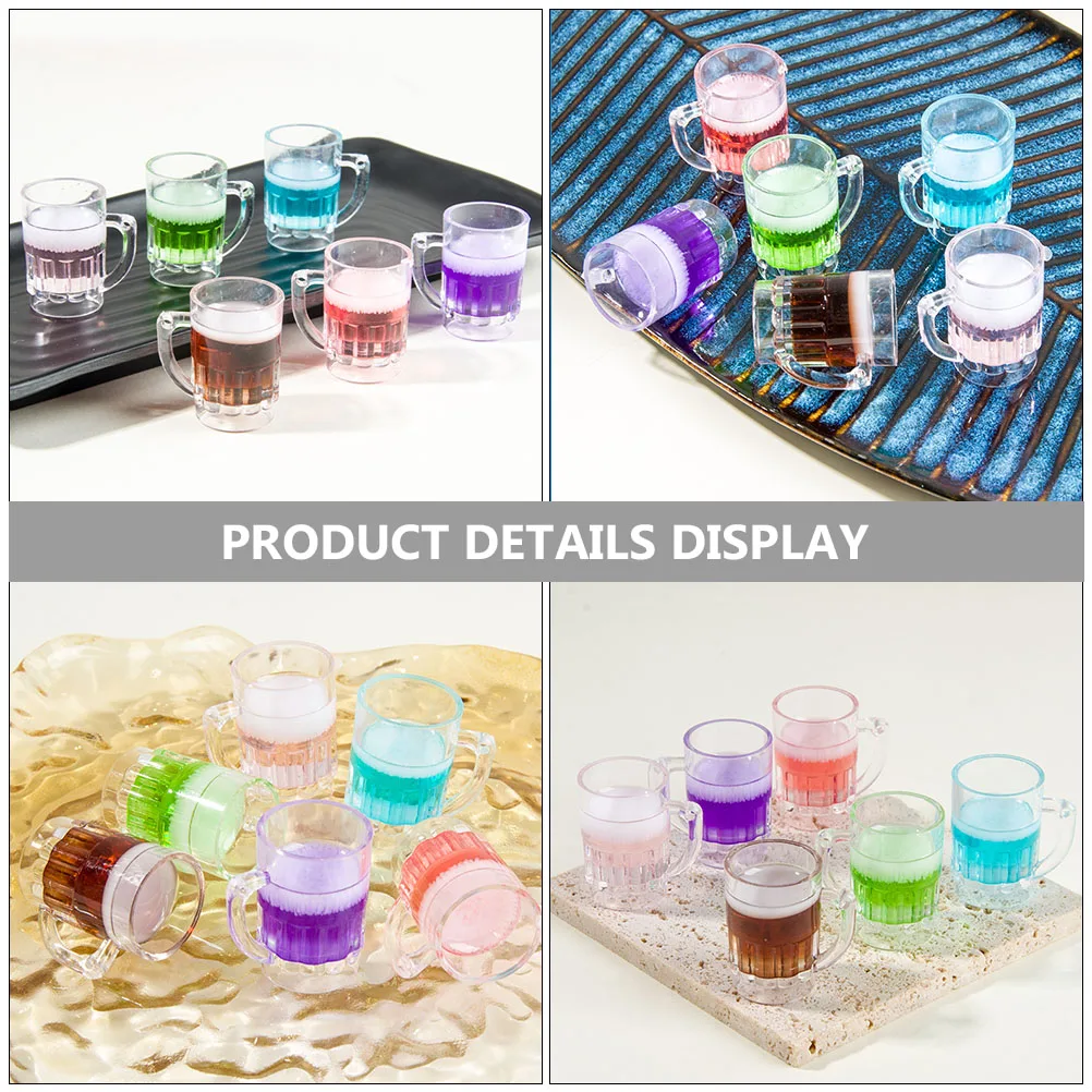 

8 Pcs Simulated Beer Accessories Good Material Charms Mug Pendant Wine Glass Handmade Resin Diy