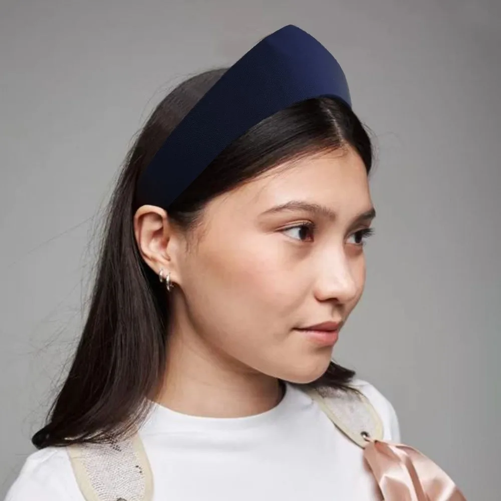 

Эластичная повязка на голову с короной, текстильная повязка на голову в корейском стиле, мягкий широкий нескользящий обруч для волос в стиле ретро, мягкая однотонная винтажная повязка на голову для отдыха, женская