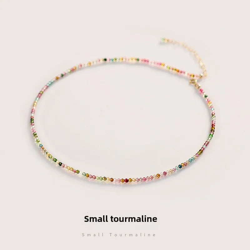 

Dawn's Jewel Natural Tourmaline Necklace for Women S925 Silver 14k Goldfilled Summer Clavicle Chain Accessible Luxury necklace