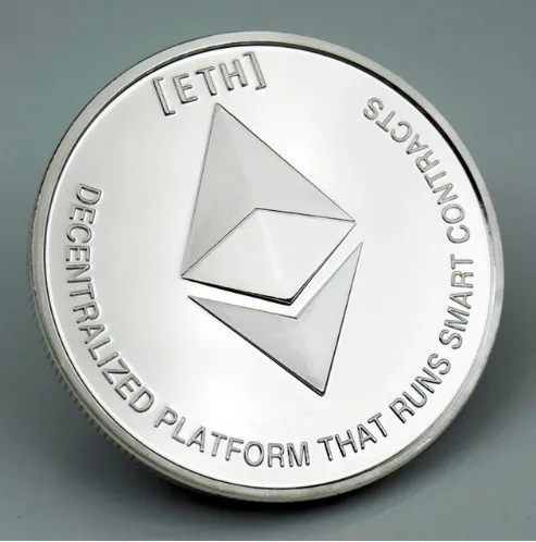 الذهب/الفضة Ethereum عملة طبق الاصل الفن جمع هدية المعادن المادية العتيقة تقليد غير العملات نسخة العملات المقتنيات #3
