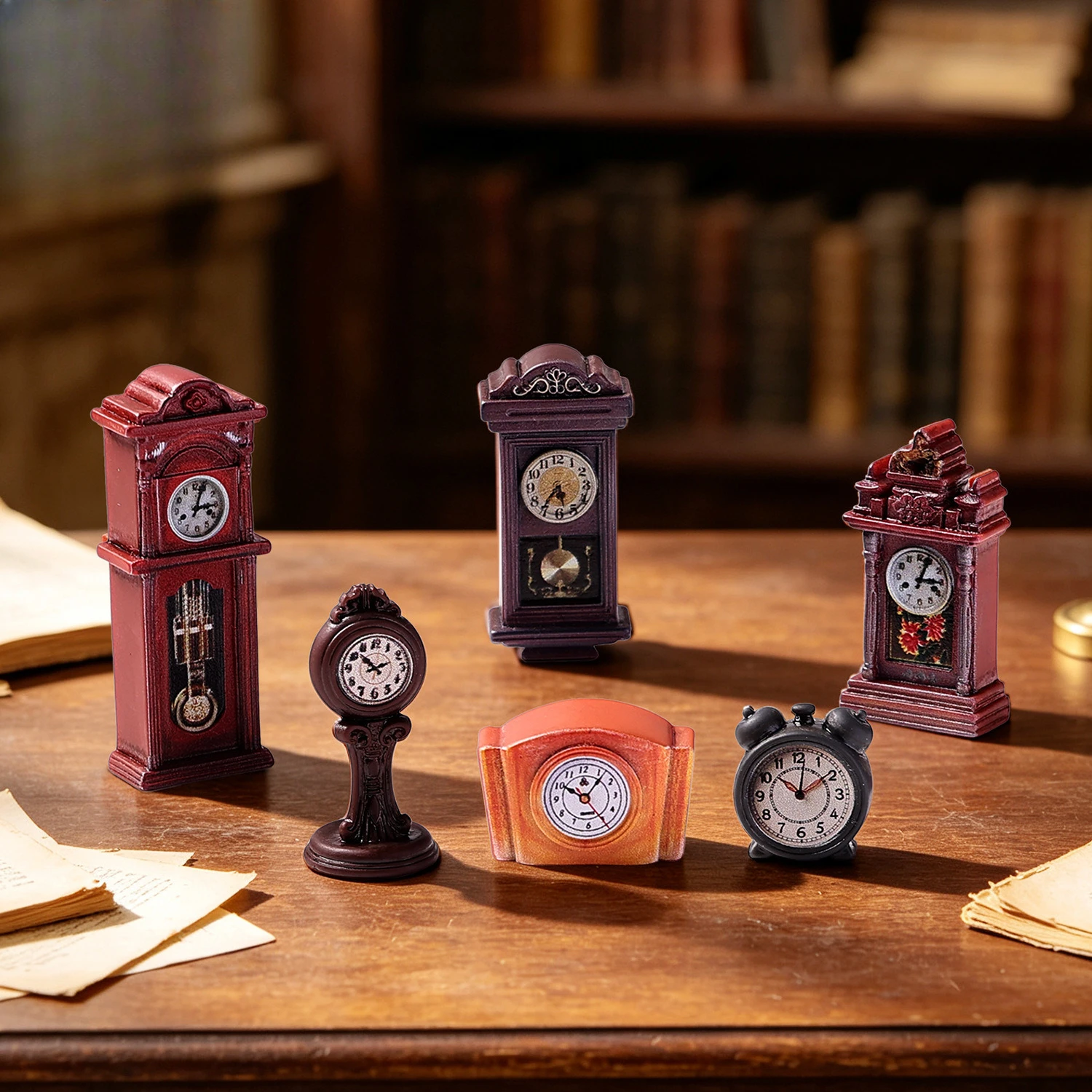 100pcs Cute Retro Mini Clock Camera Phonograph Radio Home Living Room DIY Decoration Desktop Ornament Dollhouse Accessories