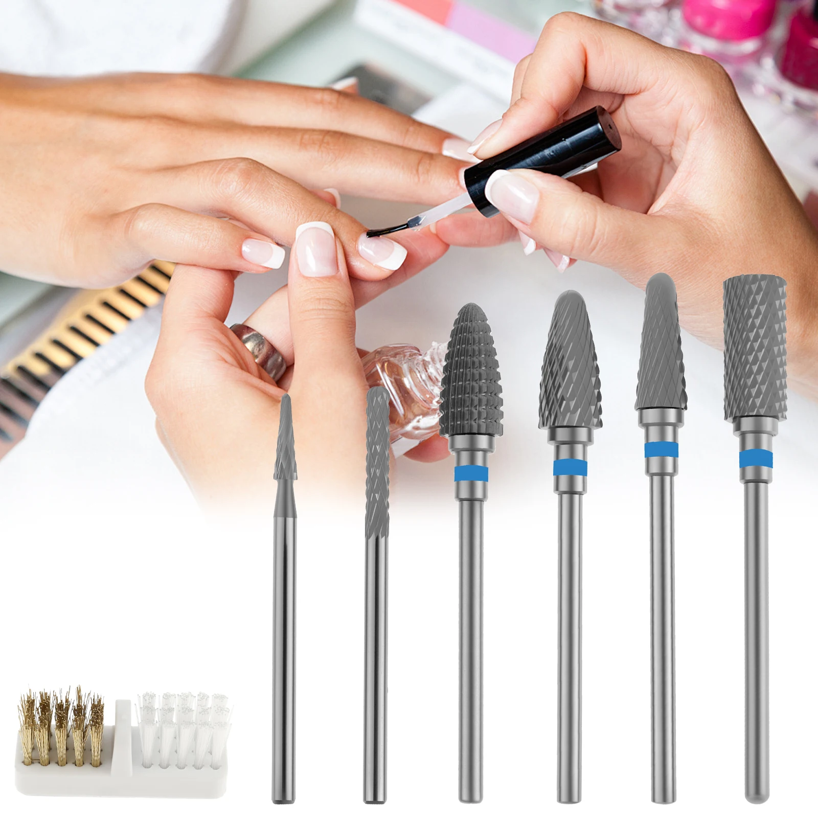 

6Pcs Nail Drill Bits Tungsten Steel Manicure Drill Bits Wear Resistant Pedicure Grinding Heads Nail Grinding Heads for Manicure