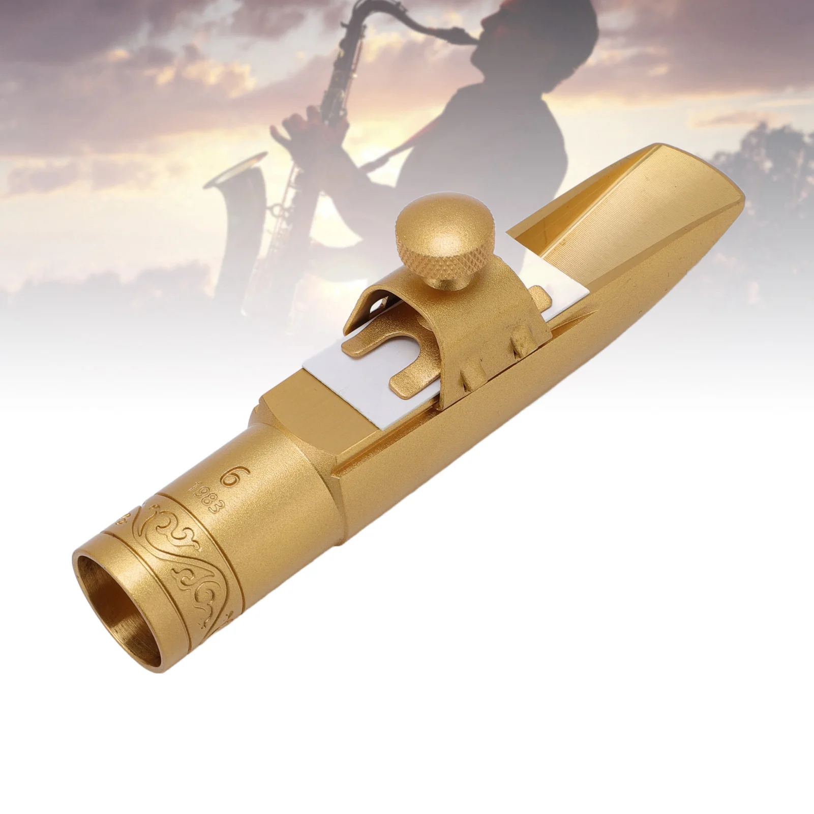 

Alto Saxophone Mouthpiece with Brass Metal Sax Mouthpiece for Professionals and Beginners Size 6 Metal Saxophone Mouthpiece