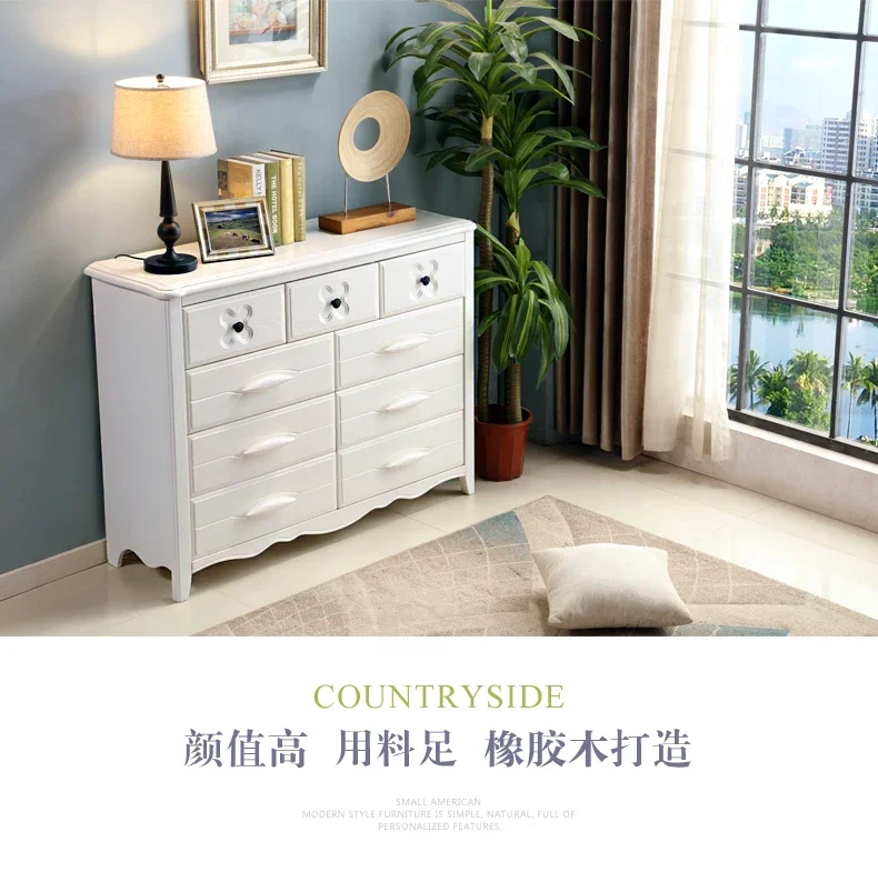 Solid wood master bedroom simple modern nine-bucket cabinet, drawer storage, living room entrance small cabinet   TF