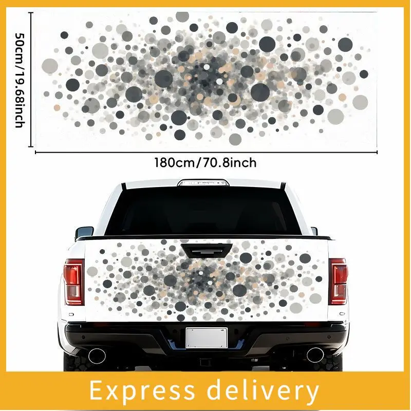 

2PC50 * 180cm 2D car sticker, abstract scatter circle pattern car sticker - waterproof self-adhesive tailgate bumper decal