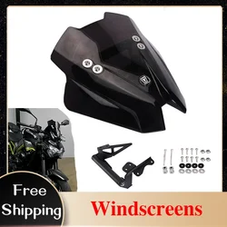 Motorcycle Windscreen For Kawasaki Z900 ZR900 Z900SE 2020-2024 Wind Shield GPS Phone Extender Bar Mount Bracket Holder