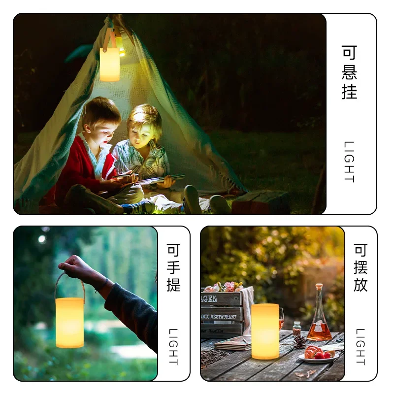 Led Kampeerlamp Outdoor Oplaadkamp Licht Handlamp Tentlamp Decoratieve Sfeer Tafellamp Camping Sim