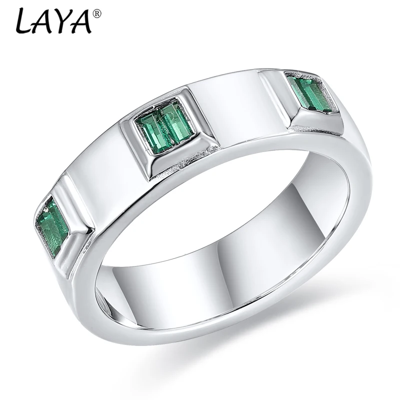 

Новинка 2023 года, кольцо из стерлингового серебра 925 пробы Laya с зеленым заостренным кристаллом, минималистичный дизайн, мужское и женское кольцо, модные оригинальные современные ювелирные изделия