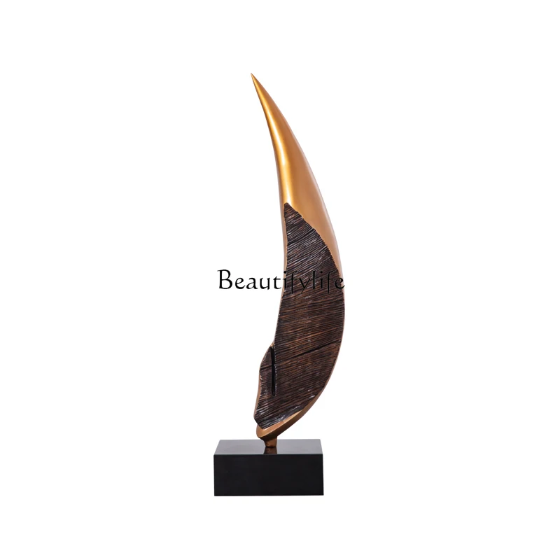 -*Creative light luxury abstract wood carving ornament hotel soft decoration sculpture floor decoration