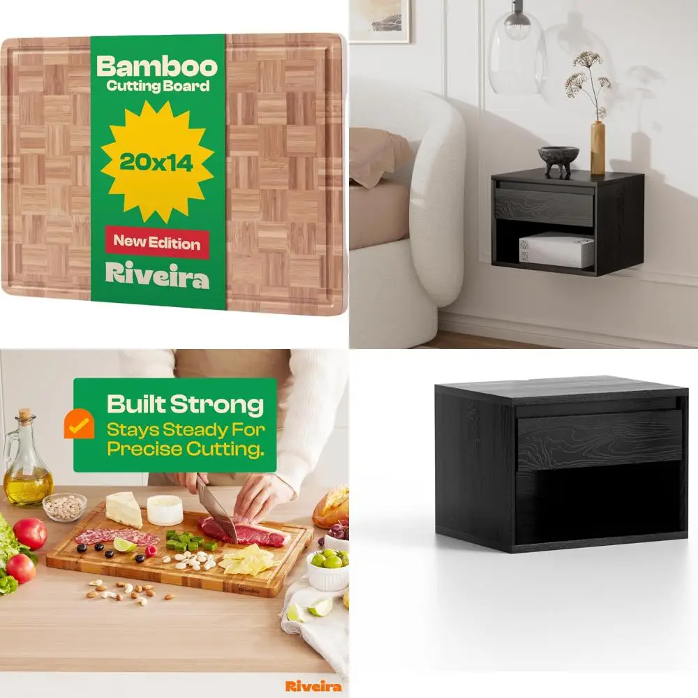 

Разделочная доска с бамбуковым зерном — большие деревянные доски 20x14 для использования на кухне для гурманов — прочные поверхности для резки древесины