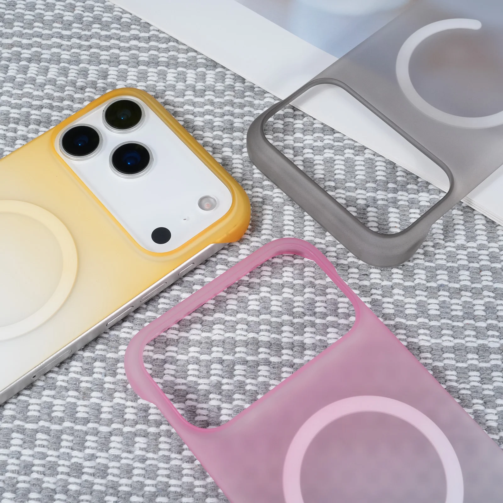 2025 جديد 2 في 1 شحن مغناطيسي شفاف غير لامع مقاوم للصدمات لهاتف iPhone 17 Air 16 Pro Max 15 14 Plus 13 12 11 #3