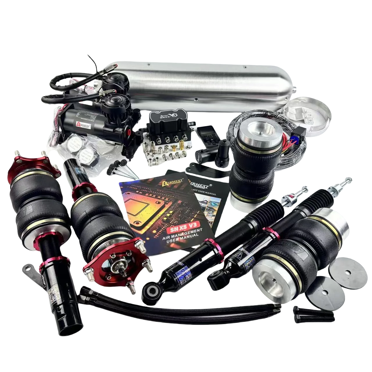 AIRMEXT®/ F-SNX5-M/ Air suspension FULL KIT/whole kits/AIRRIDE/airlift/pneumatics/ air spring coilover assembly/air management