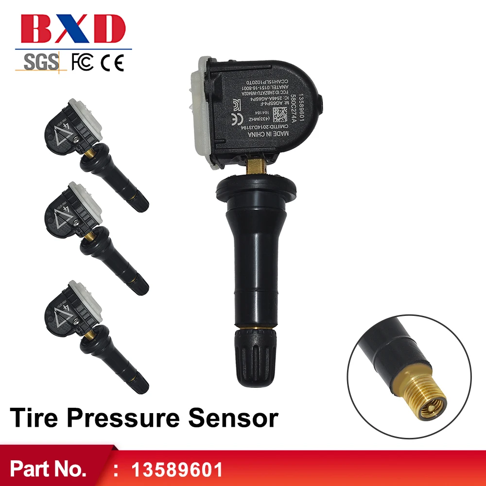 

1/4pcs 433MHz Tire Pressure Sensor 13589601 For Cadillac CT6 XT5 SRX Chevrolet Aveo Malibu Buick Enclave Opel