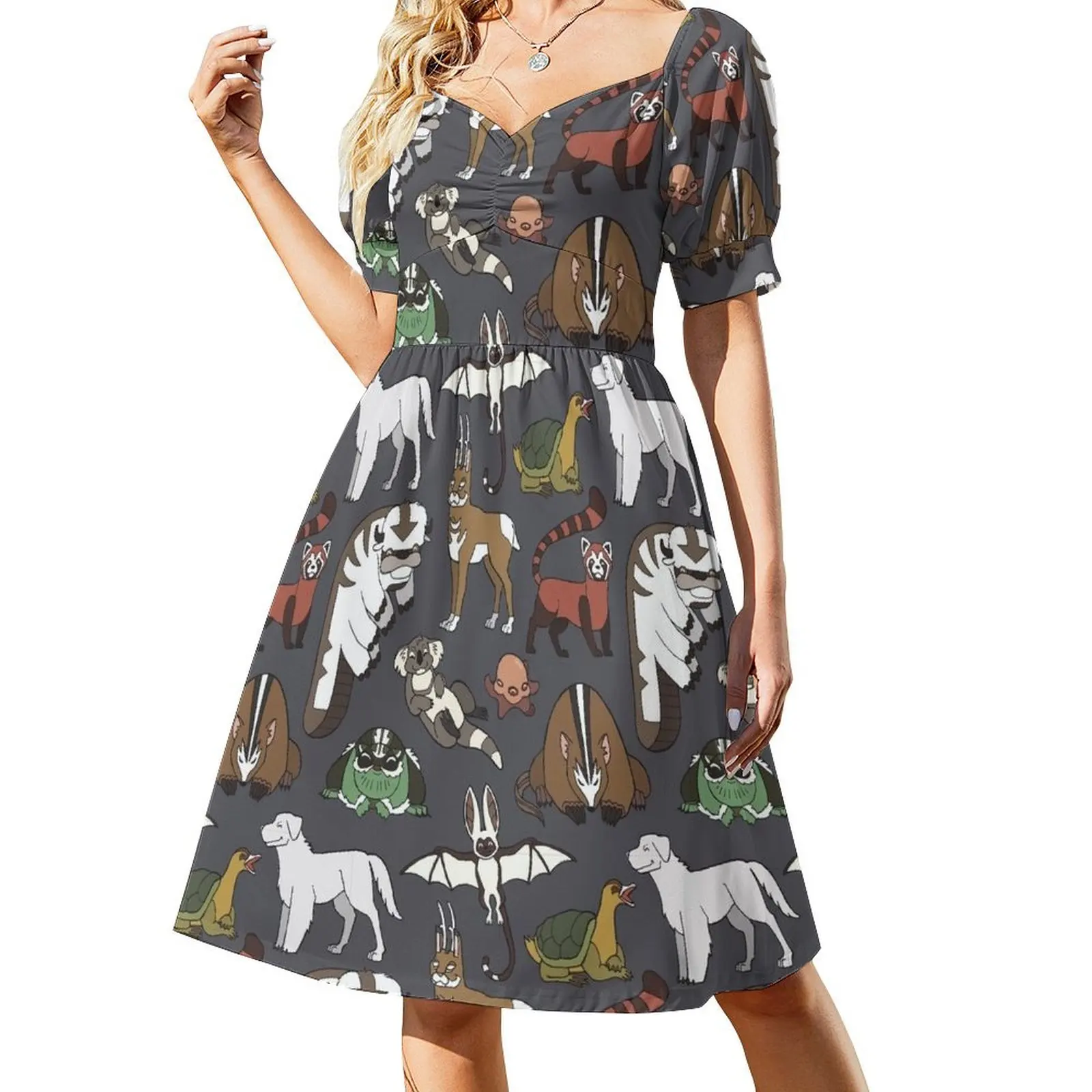 

Avatar Menagerie Short-Sleeved Dress dress women's evening dresses 2025 Elegant gowns