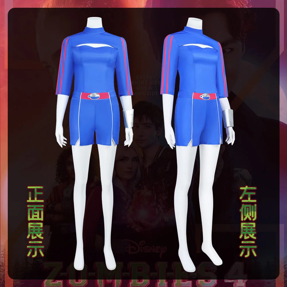 

Zombie High School 4 Cosplay Costume Addison's Same Style Blue Set Halloween Stage Performance Costume